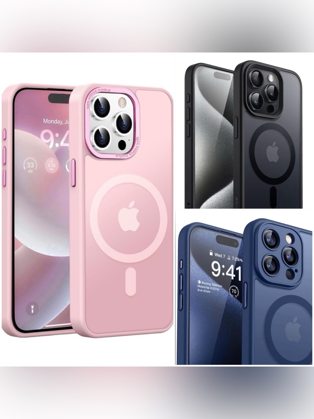 Bundle of 3 iPhone 15 Pro MagSafe Cases